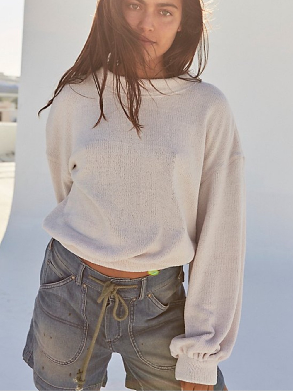 Free People Beach Happy Pullover Cozy Oversized Slouchy Sweater